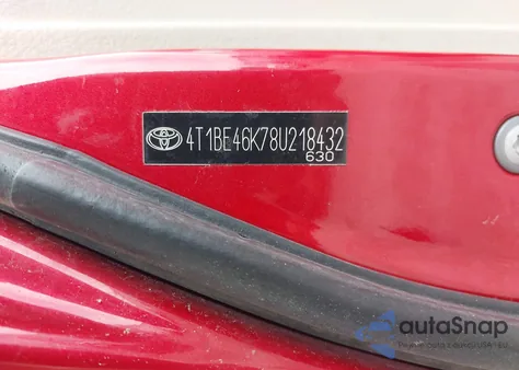 2008 Toyota Camry Le from USA, damaged, VIN 4T1BE46K78U218432